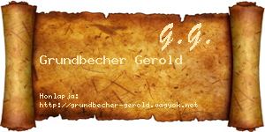 Grundbecher Gerold névjegykártya